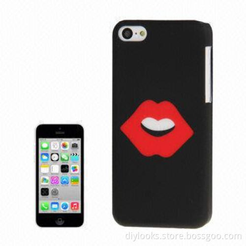Red Lip Pattern Anti-scratch Plastic Protective Case for iPhone 5C, OEM Orders Welcomed